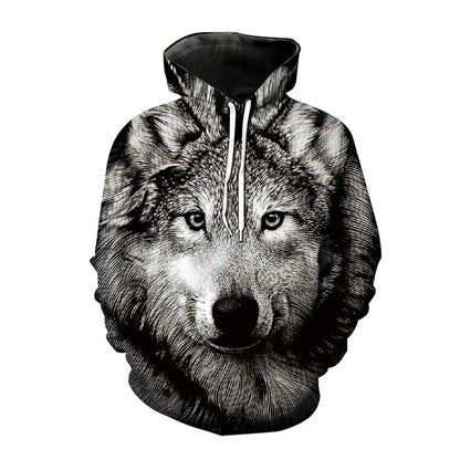 Wolf Printed Hoodies Men 3D Hoodies Brand Sweatshirts Jackets Quality Pullover Fashion Tracksuits Animal Streetwear Out