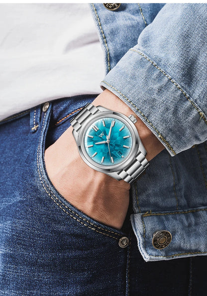 WM Watch Automatic Mechanical Men Watches NH35 Sapphire Glacier Collection 100M Water Resistant Man Welly Merck Watch WM226