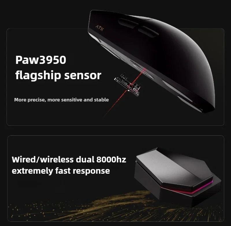 Novi ATK X1 SE Starlight bežični lagani miš PAW3395 26K DPI, upravljački program za Hub stranicu, 1000Hz, gaming miš, dodatna oprema za PC igrače
