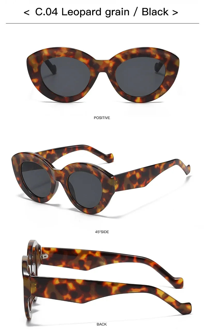 JNPCXI Ochelari de soare pentru femei, model „Cat Eye” supradimensionat, la modă, cu dungi verzi, stil retro, protecție UV400; ochelari de soare ovali pentru bărbați, la modă
