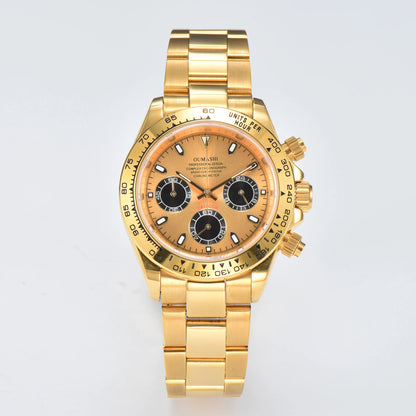 Luxury VK63 Watches gold 39mm quartz Chronograph Business Watch Men's VK63 Sport Sapphire Glass Gem dial Ceramic bezel inser
