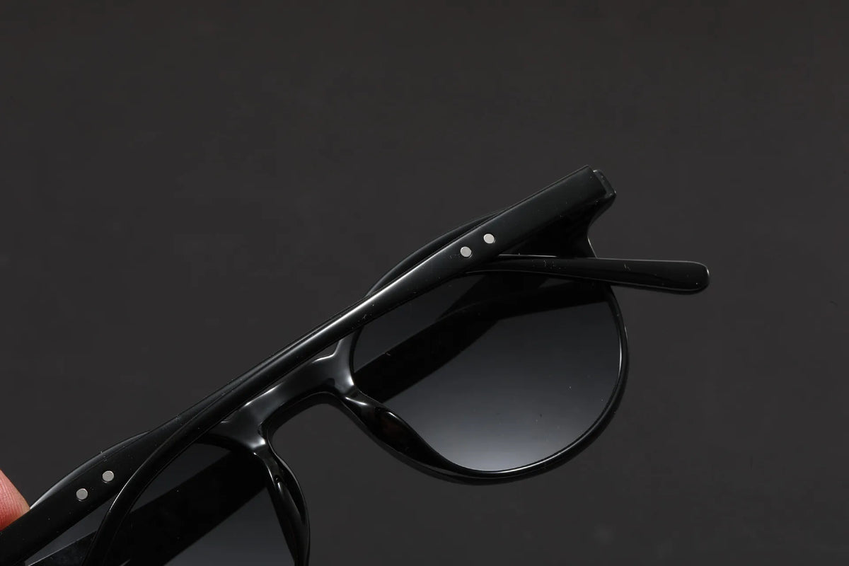 GENEVIEVE Ochelari de soare polarizați pentru femei și bărbați, cu design simplu, geometric, cu ramă rotundă, protecție UV, prescripție personalizabilă 1080