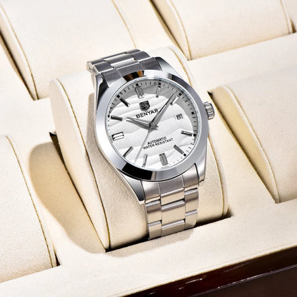 BENYAR best seller 40MM Luxury Mechanical Automatic Watch 316L Stainless Steel Waterproof Calendar Fashion SimpleWatches for Men