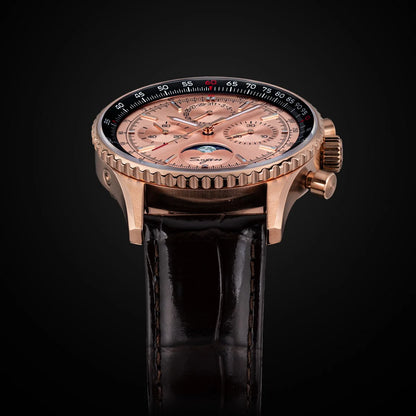 Sugess Chronograph Watch of Man ST1908 Swanneck Movement Mechanical Moonphase Wristwatches Waterproof Calendar Vintage New S468