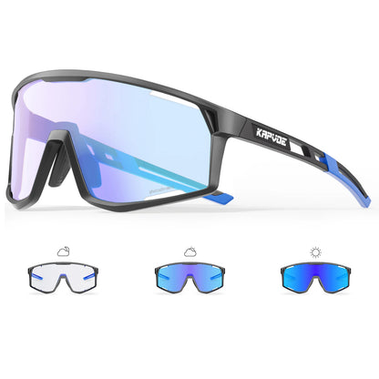 KAPVOE Ochelari UV400 pentru bărbați și femei, pentru ciclism de șosea, sporturi montane, activități în aer liber, ochelari de soare fotocromatici pentru ciclism, ochelari de bicicletă