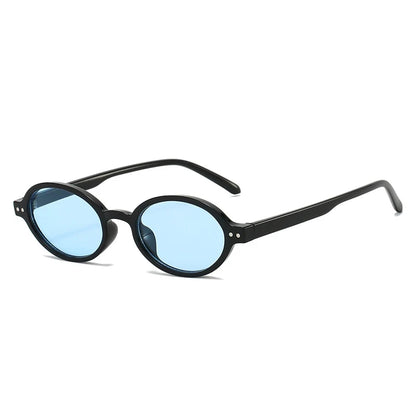 Ochelari de soare SO&EI Retro, mici, ovali, pentru femei, cu nituri, model leopard, pentru bărbați, stil punk, cu protecție UV400