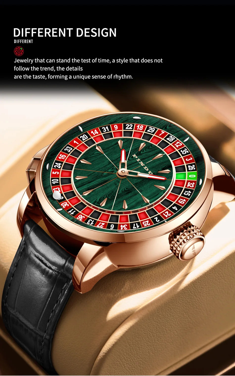 2025 NEUES PINDU Design Mechanische Herrenuhr mit drehbarem Zifferblatt, Japan NH35 Uhrwerk, Saphirglas, wasserdicht, hochwertige luxuriöse Automatikuhr