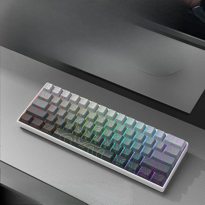 Wireless Gaming Mechanical Keyboard  Bluetooth 60 Percent RGB White Triple Mode Portable Keyboards  key board claviers teclado