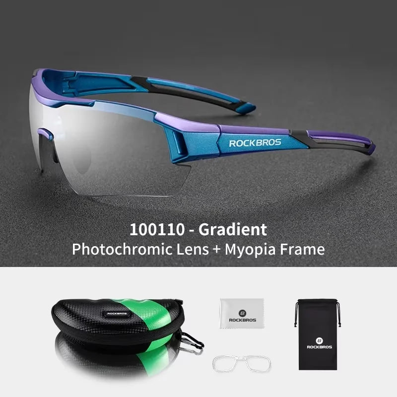 Ochelari de ciclism fotocromatici ROCKBROS, ochelari de soare pentru biciclete și sporturi în aer liber, ochelari cu schimbare de culoare, ochelari pentru MTB și biciclete de șosea, ochelari de protecție pentru biciclete