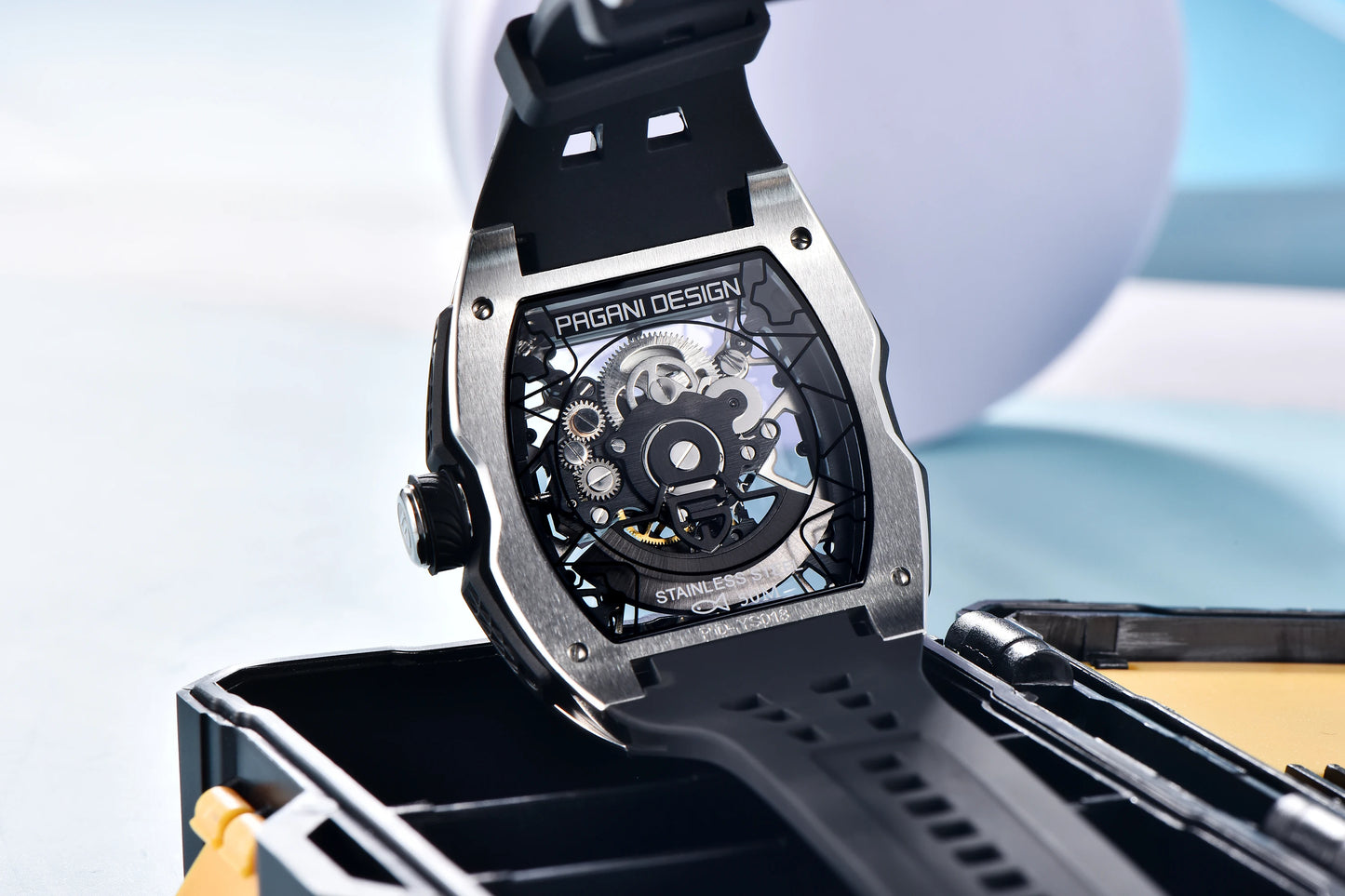 PAGANI DESIGN New Men's Watch Luxury Sapphire Crystal Stainless Steel Automatic Mechanical Watch Business Casual Skeleton Dial