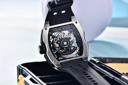 PAGANI DESIGN New Men's Watch Luxury Sapphire Crystal Stainless Steel Automatic Mechanical Watch Business Casual Skeleton Dial