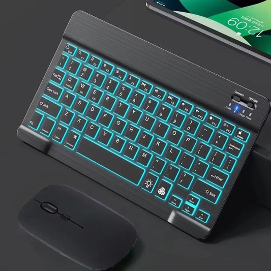 10inch Backlight Bluetooth Keyboard Mouse For IOS Android Windows, Backlit Keyboard For iPad, Wireless Keyboard For Samsung Tablet