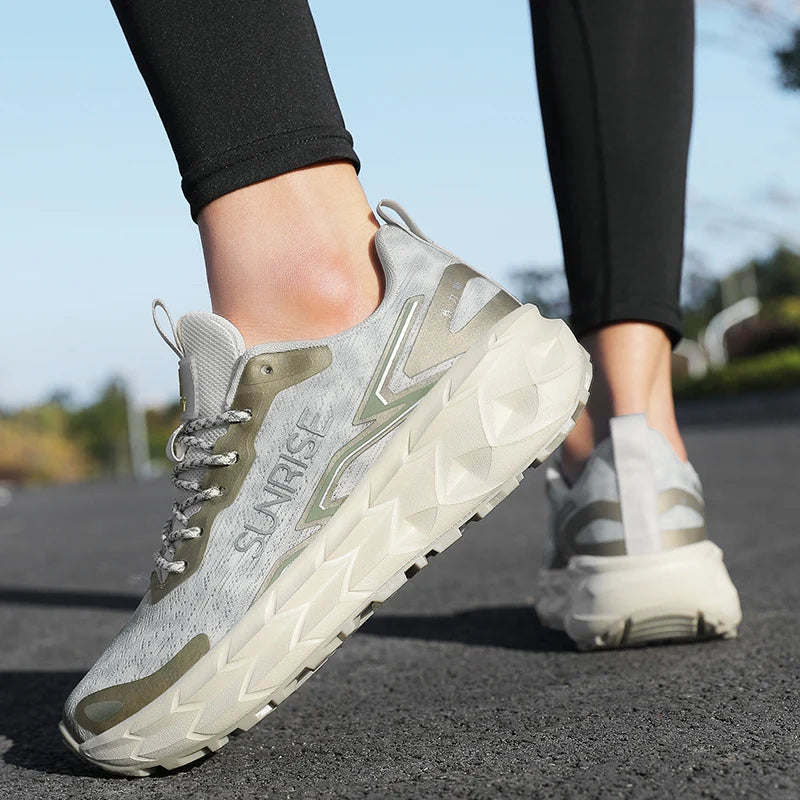 Unisex Running Shoes, Mesh Breathable Anti-Slip Lightweight Casual Sports Sneakers, Grip Comfortable Outdoor Trainer Footwear