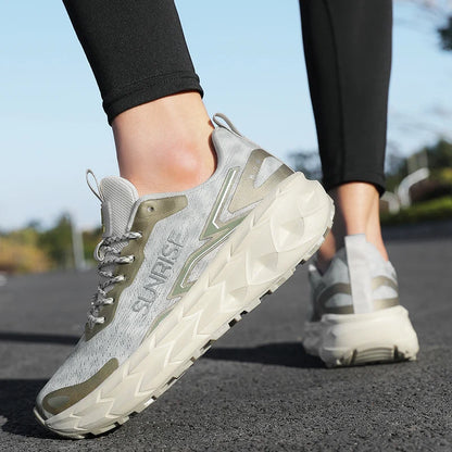 Unisex Running Shoes, Mesh Breathable Anti-Slip Lightweight Casual Sports Sneakers, Grip Comfortable Outdoor Trainer Footwear