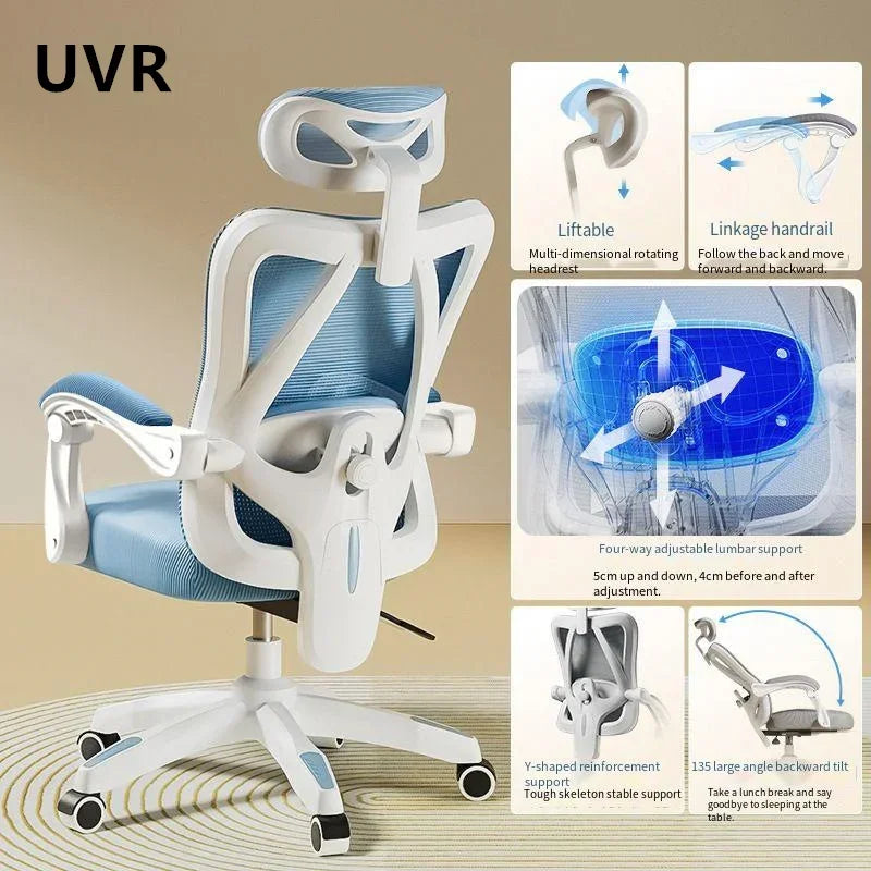 UVR Gaming Computer Chair Mesh Breathable Staff Chair Ergonomic Design Armrest Chair Sitting Comfor THome Office Chair Furniture
