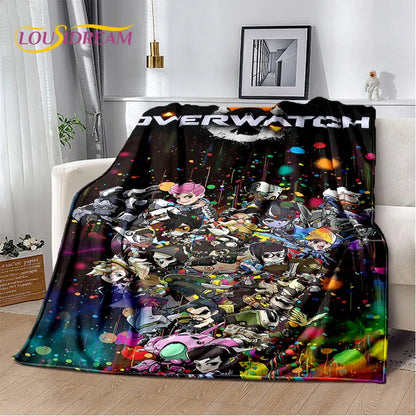 Overwatch Game Gamer DVA  Reaper Soft Plush Blanket,Flannel Blanket Throw Blanket for Living Room Bedroom Bed Sofa Picnic Kid 3D