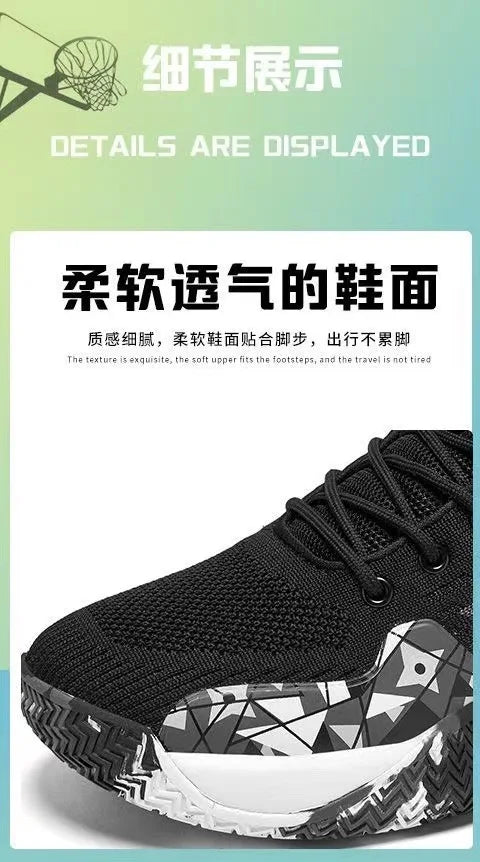 Men Basketball Shoes Breathable Cushioning Non-Slip Wearable High Quality Sports Shoes Gym Training Athletic Basketball Sneaker