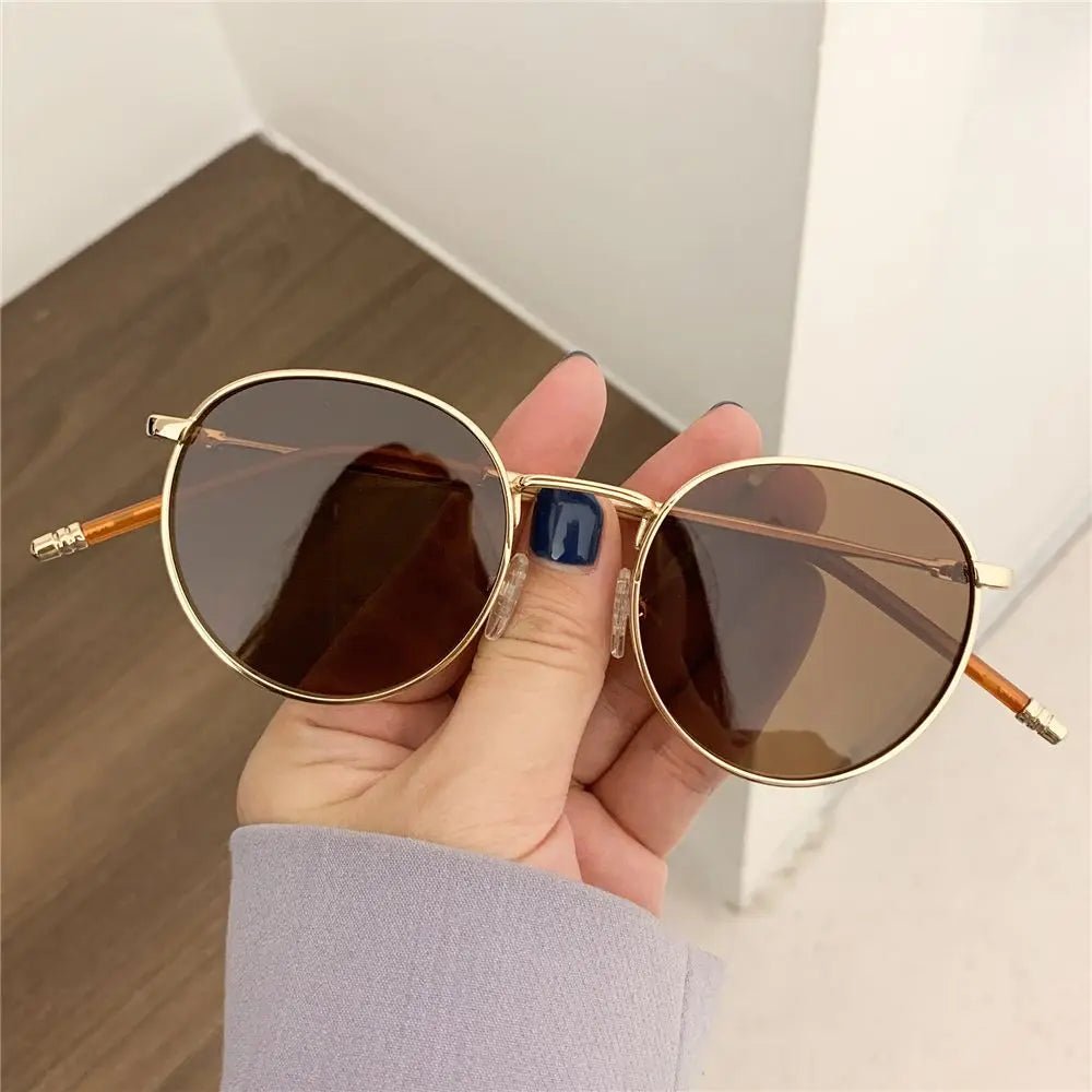 Ochelari de soare la modă pentru femei și bărbați, ochelari de soare rotunzi, ochelari pentru femei cu ramă metalică, ochelari de pescuit pentru bărbați, ochelari Hip Hop cu ramă metalică, ochelari de soare UV400