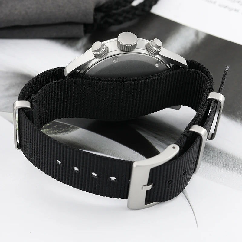 Militado ML1868 Watch VK61 Quartz Movement 100m Waterproof Watches Men Stainless Steel Chronograph Sapphire Crystal Wristwatch