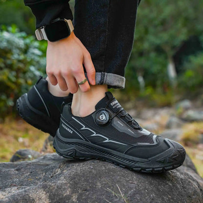Men's Lightweight Casual Outdoor Running Shoes in Black, Grey, Khaki, Sizes 39-48, PU Material with Canvas