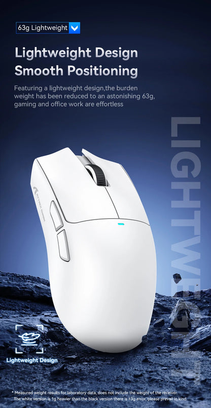 Mouse wireless Attack Shark X11&R1 Tri Mode Bluetooth con base di ricarica RGB, ergonomico e leggero, accessorio per PC gamer