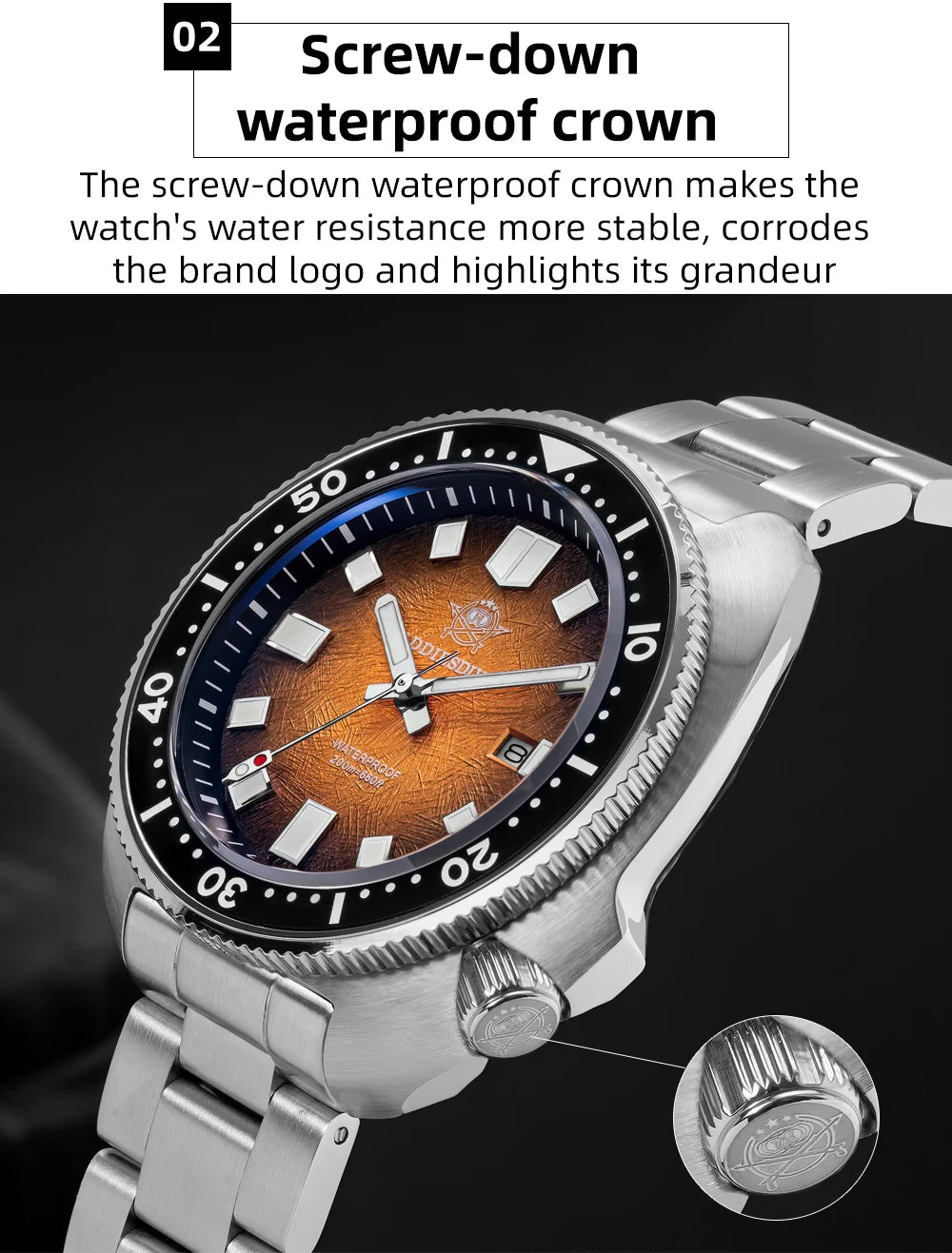 ADDIESDIVE Men's Luxury Watch 20Bar Waterproof  Display AD2511 Sapphire Glass Reloj Hombre BGW9 Super Luminous Quartz Watches