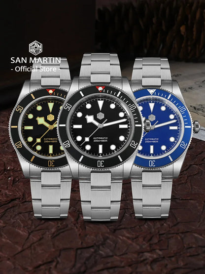 San Martin Upgraded BB58 40mm Retro Luxury Men Diver Watch NH35 Automatic Mechanical Sapphire 200m Waterproof Reloj SN0008D