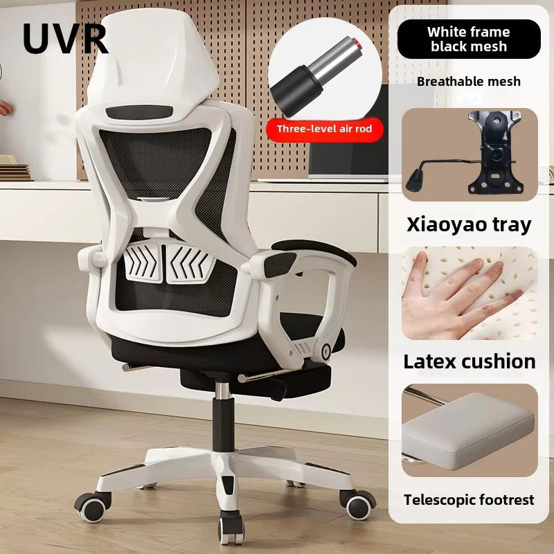 UVR Reclining Computer Chair Home Backrest Chair Office Worker Chair  Comfortable Long Sitting Gaming Chair Conference Seating