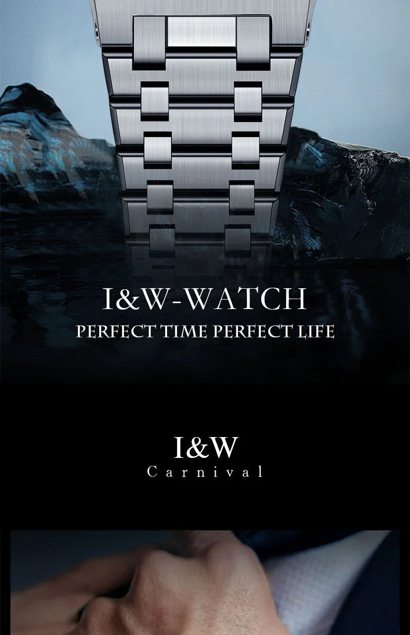 Carnival Brand IW High-End Series Luxury Sapphire Mechanical Watch Men 50M Waterproof Imported Movement Automatic Watches Mens