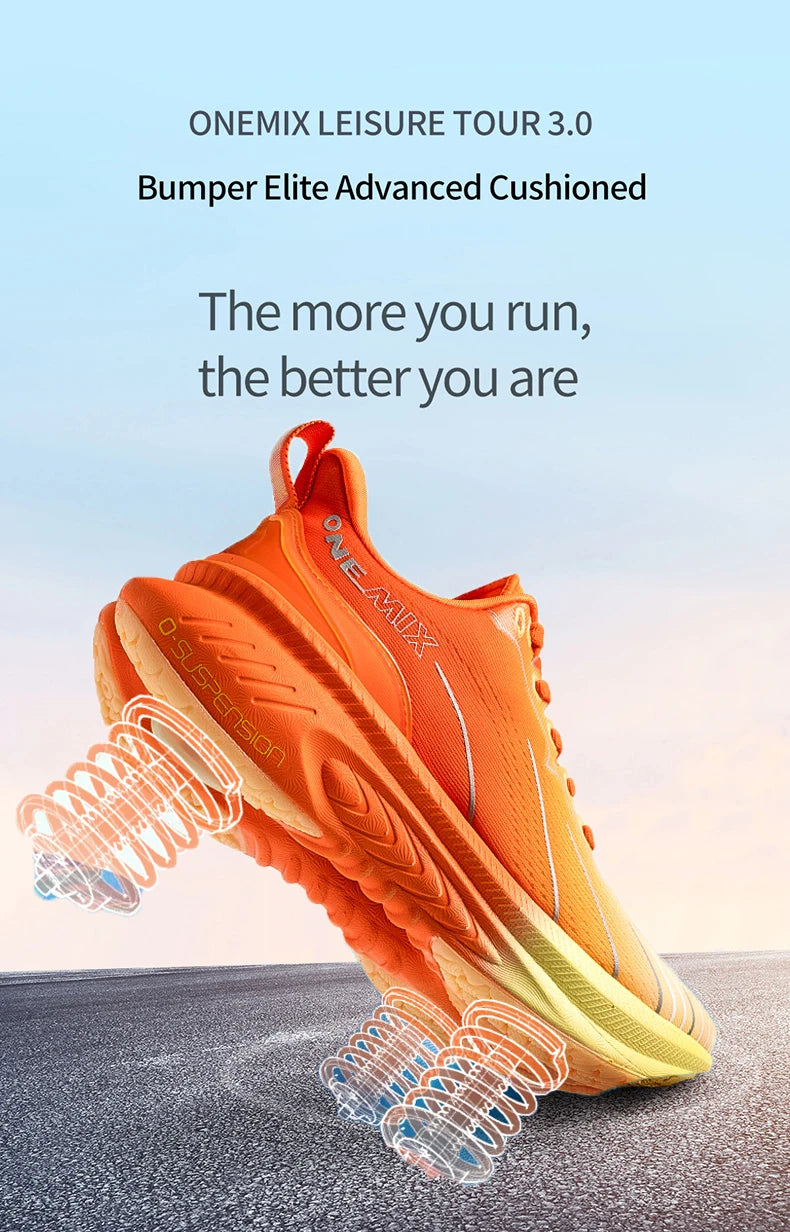 Zapatillas de running ONEMIX con nueva amortiguación para hombre, aptas para corredores de peso elevado, deportivas con cordones para mujer, antideslizantes, de exterior, zapatillas atléticas masculinas