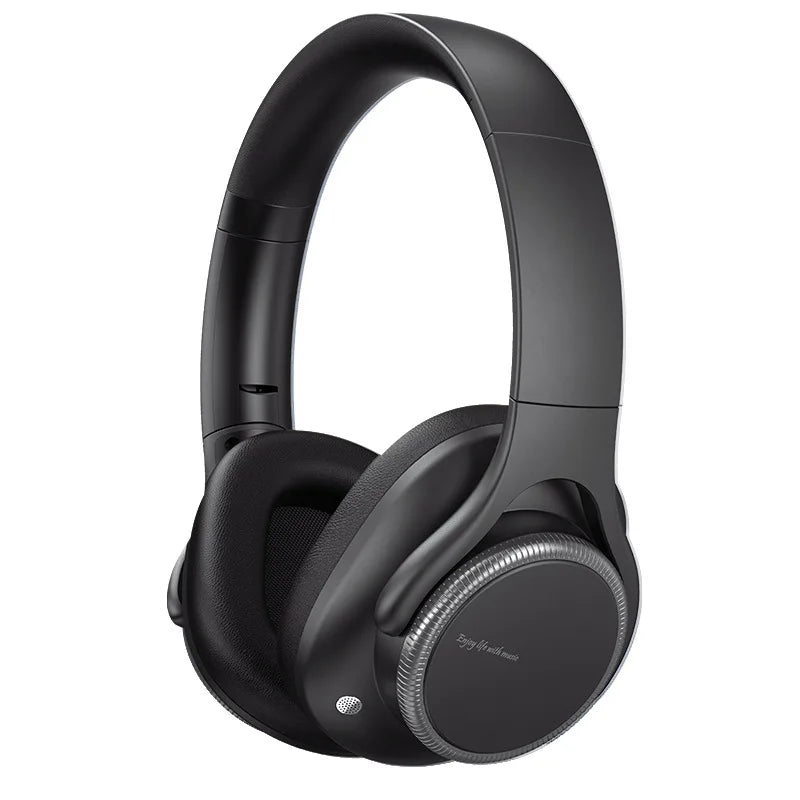 Casque ANC Bluetooth 6.0 sans fil supra-auriculaire avec volume rotatif, haut-parleur 40 mm, autonomie 50 h, Type-C, AUX 3,5 mm, léger