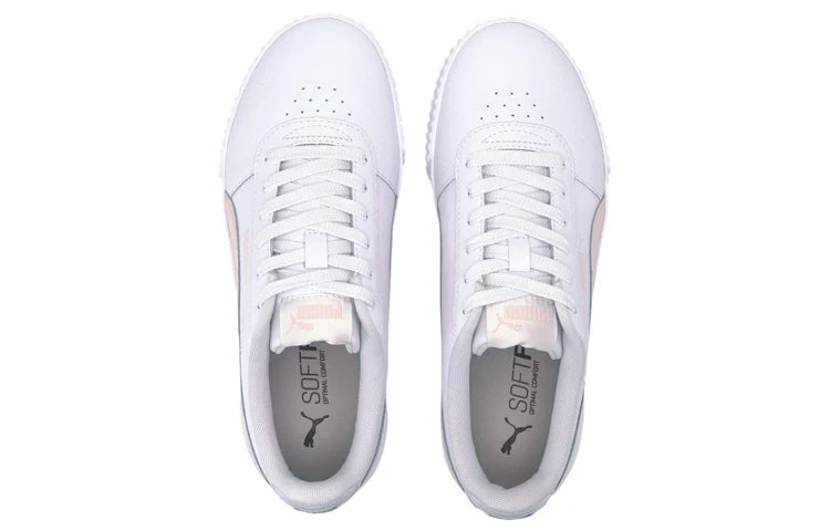 Baskets Puma Carina en cuir blanc rose 370325-10