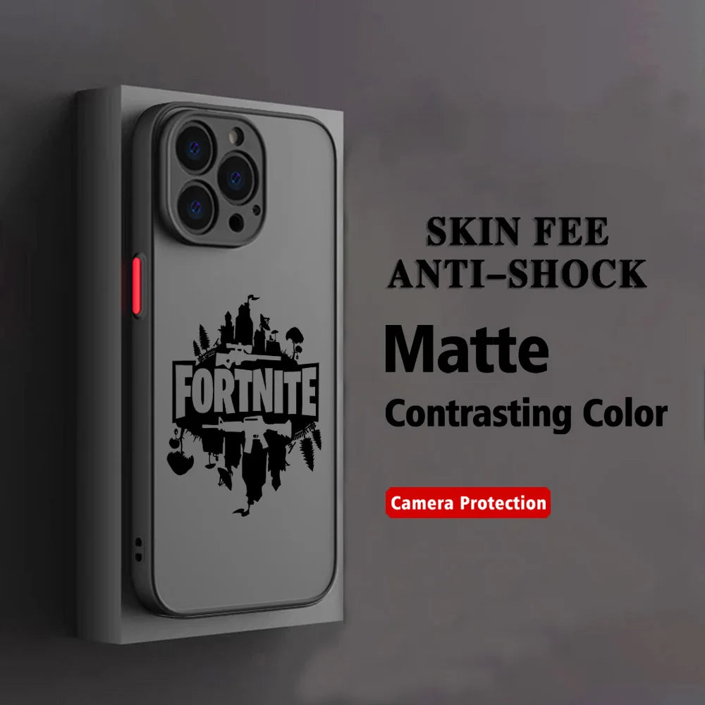 Funda para móvil Hot Game F-Fortnites para Xiaomi Redmi Note 14 13 12 12S 11 11S 10 10S 9T 9S 8 7 Pro Plus 4G 5G, cubierta trasera transparente mate