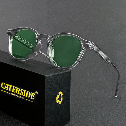 Ochelari de soare rotunzi polarizați Catside pentru bărbați, ramă TR, inserție centrală, brațe, set de ochelari de soare pentru femei, stil retro, pentru șofat, pescuit, punk, protecție UV400