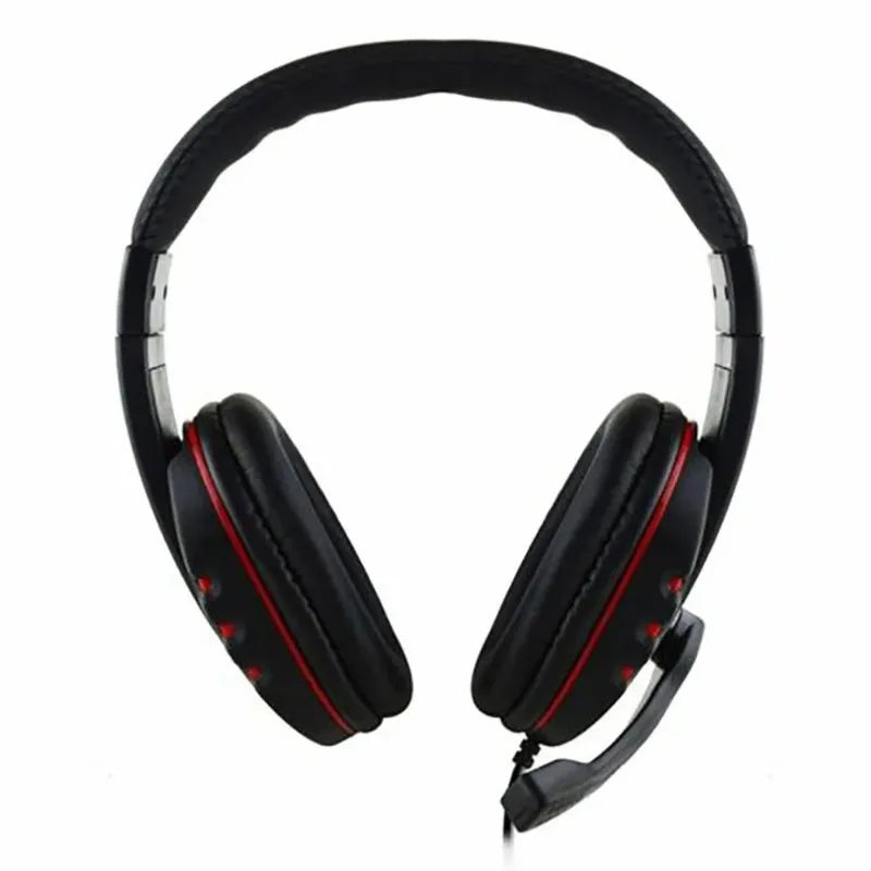 Casque gaming filaire avec éclairage, microphone réglable, son surround stéréo, coussinets auriculaires doux, pour PC, ordinateur portable et téléphone