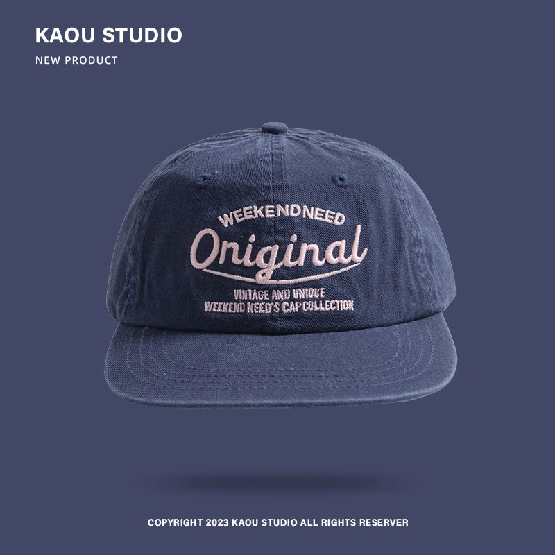 Baseball Cap Spring and Autumn Soft Top Embroidery Men and Women All-Matching Street Tide Brand Peaked Cap Wide Brim Sunshade