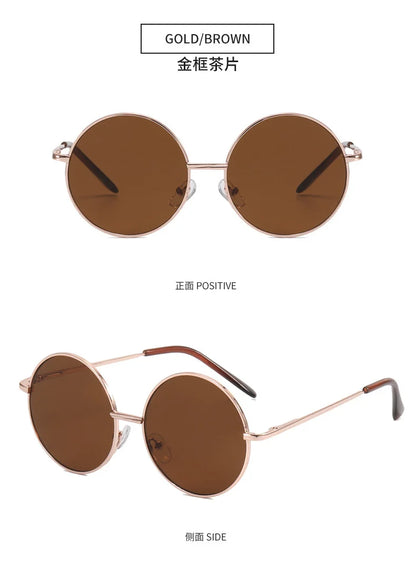 Ochelari de soare pentru copii cu ramă metalică, rotunzi, simpli, cu protecție împotriva razelor ultraviolete, ochelari pentru copii