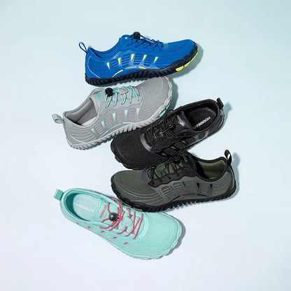 HOBIBEAR Wide Toe Barefoot Sneakers, Unisex Non-Slip Outdoor Athletic Shoes with Elastic Band, Beach Sneakers