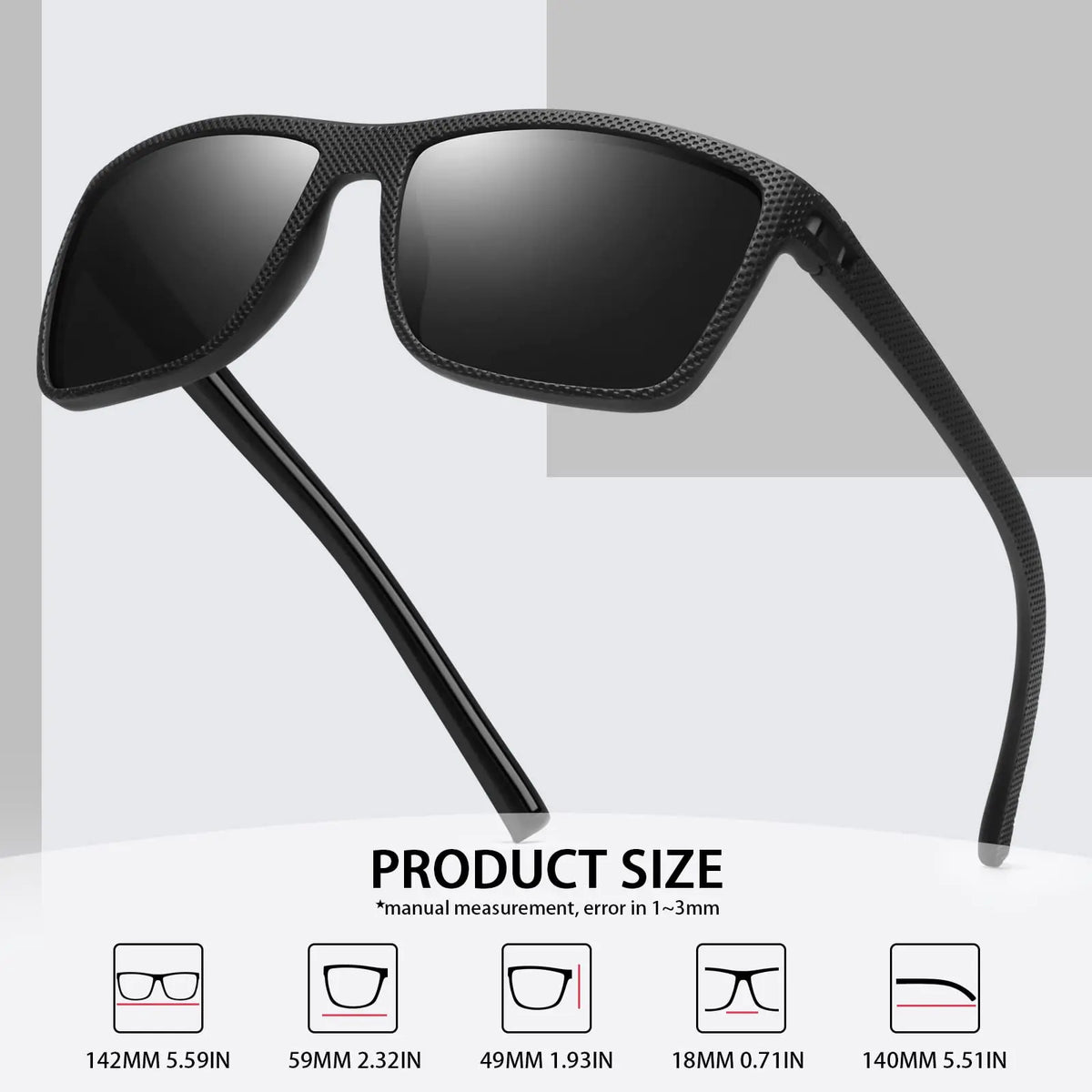 3PCS Signature Retro Square Sunglasses UV400 Spring Hinges Lightweight Gift Ready for Daily & Vacation Unbox Elegance