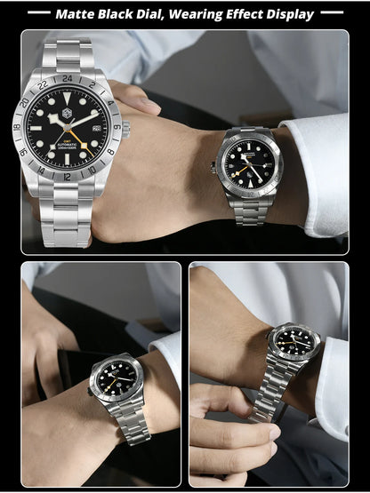 San Martin New 39mm NH34 BB GMT Automatic Mechanical Watch Sport Watch Sapphire Luminous Waterproof 100m for Men Watch SN0054