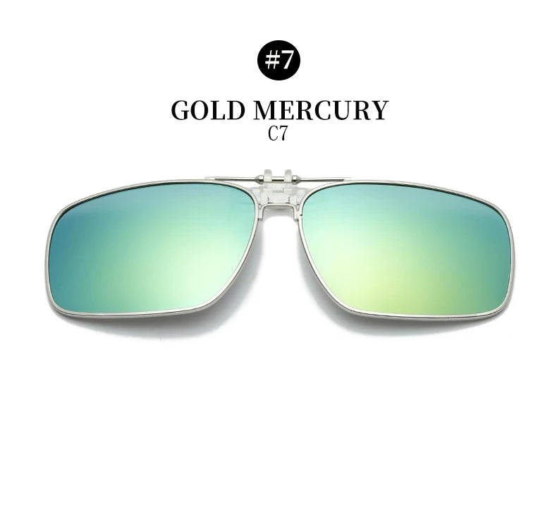 Ochelari de soare REXXAR pentru bărbați, cu clemă metalică, ochelari polarizați UV400, ochelari de soare pătrați pentru femei, cu vedere nocturnă, pentru șofat