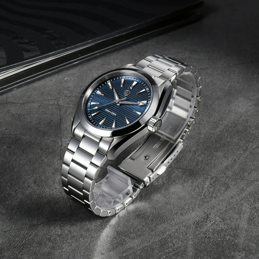 Relógio Watchdives WD0006, movimento VH31 com ponteiro dos segundos fluido, vidro de safira abaulado, revestimento luminescente BGW9, estanque até 10 bar, 38 mm, estilo vintage