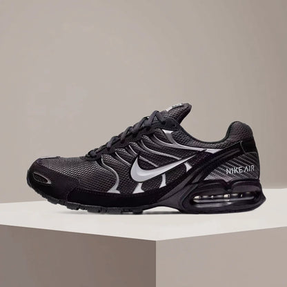 Nike Air Max Torch 4 Men's Casual Runners – Black/Silver, Lace Closure, Plush Midsole, Breathable Upper 343846-002