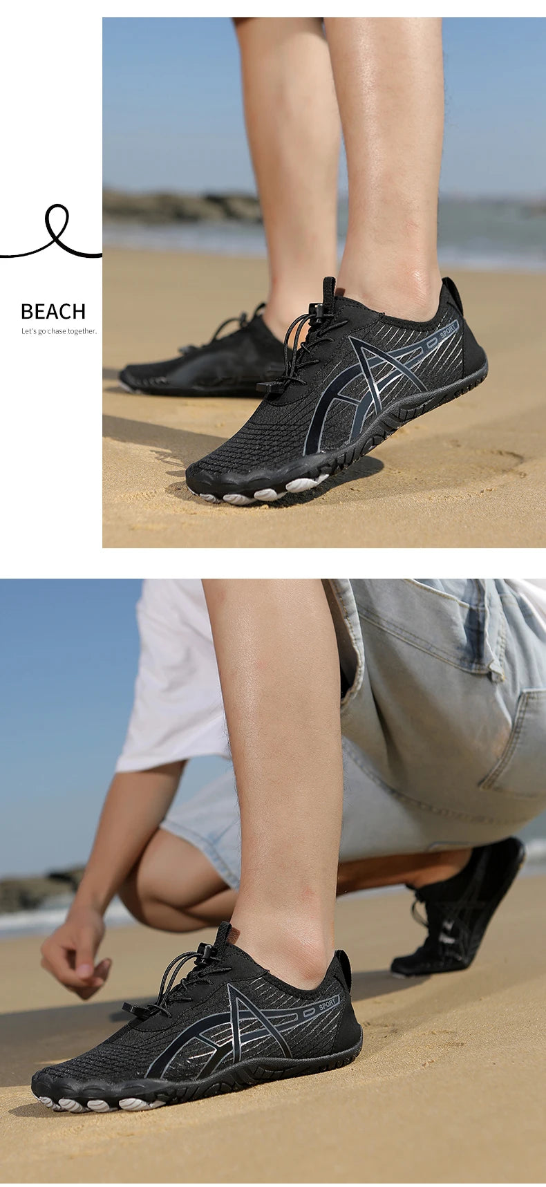 Aqua Shoes Herr Vattenskor Barfota strandskor Unisex Snabbtorkande utomhusskor Träningsskor Gymskor Sneakers Storlek 35–46