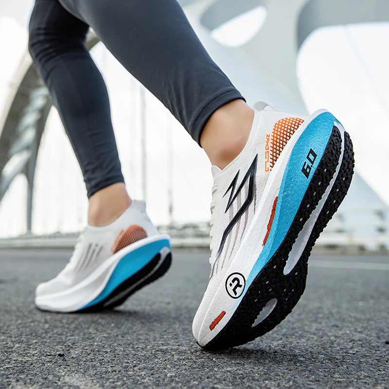 New Sports Shoes for Men & Women, Running Sneakers with Carbon Plate, Male Marathon Racing, Shock-Absorbing Athletics Training Shoes