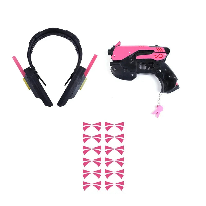 Jogo Overwatch D.Va Auricular Arma Hana Song DVA Pistola Arma Adereços de Cosplay Brinquedo para Festa de Natal e Halloween Acessórios de Cosplay