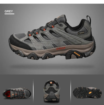 HIKEUP Hiking Shoes for Men, Designer Climbing Trekking Sneakers, Leather Outdoor Sports Work Shoes, Running Shoes