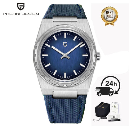 PAGANI DESIGN 2025 new thin 7MM men's quartz watch VJ21 37MM sapphire stainless steel waterproof 10Bar luminous C3 reloj hombre