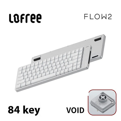 Lofree FLOW2 Mechanische Tastatur fürs Business-Büro, kabellos per Bluetooth und kabelgebunden, leiser und sanfter Klang, kompatibel, geräuscharm, Aluminiumgehäuse