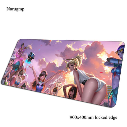 Podkładka pod mysz Overwatch, mata na biurko 900x400x3mm, duża gamingowa podkładka pod mysz i klawiaturę, prezent dla gracza PC na urodziny